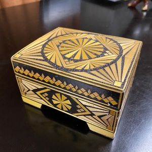 small wooden trinket box made in USSR